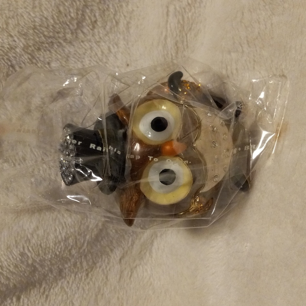 Keren Kopal Brown Owl Trinket box new still wrapped in plastic OW1946